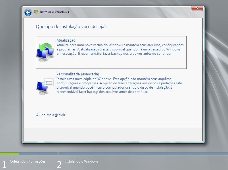 Tipo de Instalação do Windows Server 2012