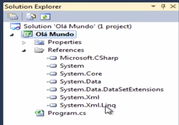 Referências em C# via Solution Explorer