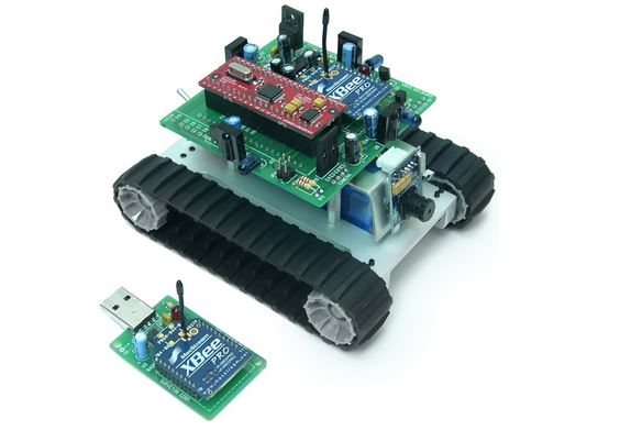 sistema embarcado simples, controlando um pequeno robô-automóvel