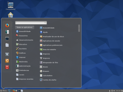 Cinnamon Desktop Environment rodando no Linux Fedora 22