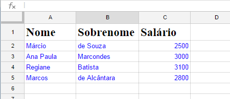 Planilhas Google - Formatação Fonte e Cor