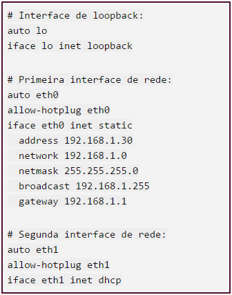 Arquivo /etc/network/interfaces - Linux LPI 1