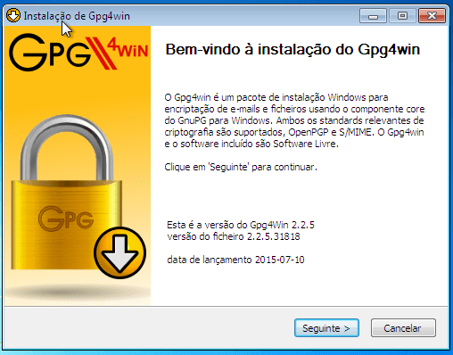 Gpg4Win - Criptografia - instalação - OpenPGP