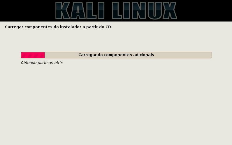 Kali Linux - carregando componentes