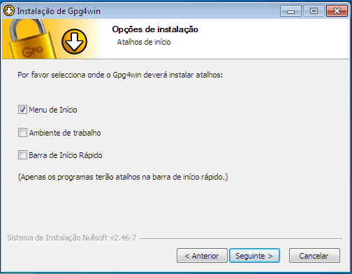 Gpg4Win - Criptografia - instalação