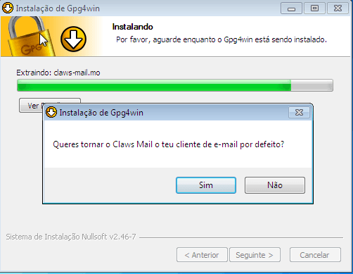 Gpg4Win - Criptografia - instalação