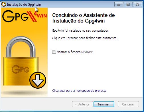 Gpg4Win - Criptografia - instalação