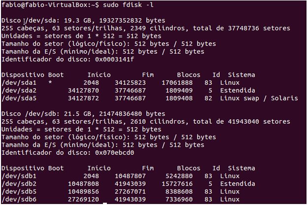 Conferindo as partições no Linux com fdisk - LPI 1