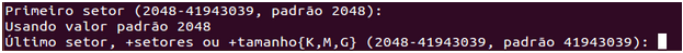Tamanho da partição no Linux LPI 1