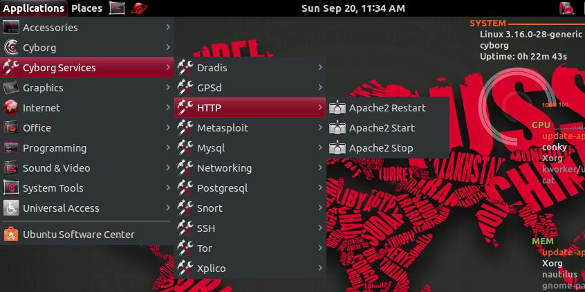 Serviços no Cyborg Hawk Linux - HTTP, SSH