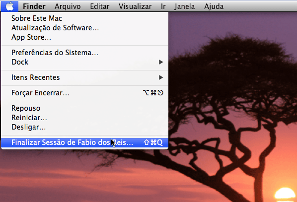 Instalar XQuartz no Mac OS X Yosemite - Finalizar sessão do usuário