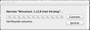 Wireshark no Mac OS X - Abrindo dmg