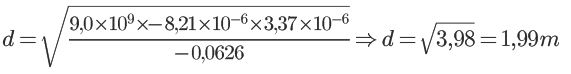 Calculando distância via Lei de Coulomb