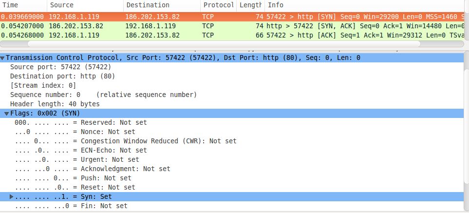 Handshake de três vias TCP