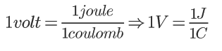 Fórmula Volt = Joule / Coulomb
