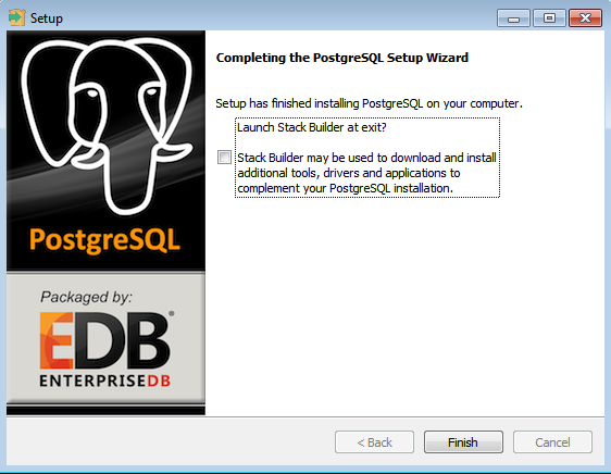 PostgreSQL - instalação realizada com sucesso
