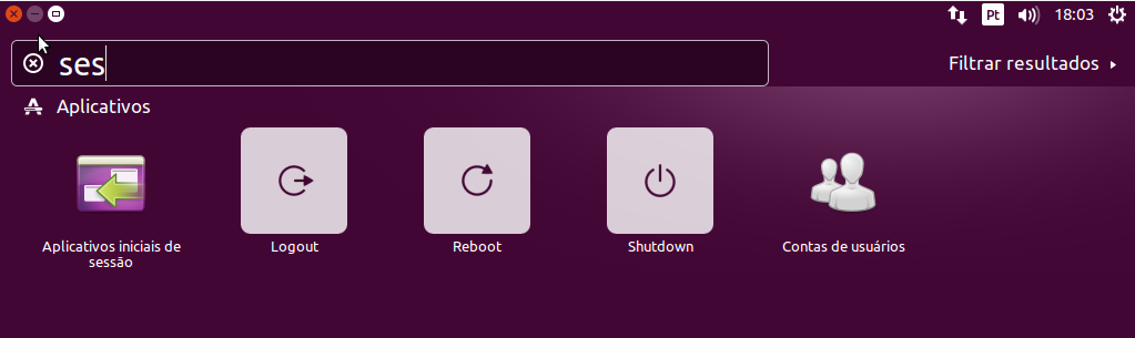 Ubuntu 16.04 - Atalhos de Sessão no Dash