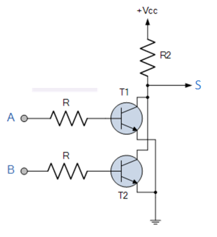 Porta NOR com transístores