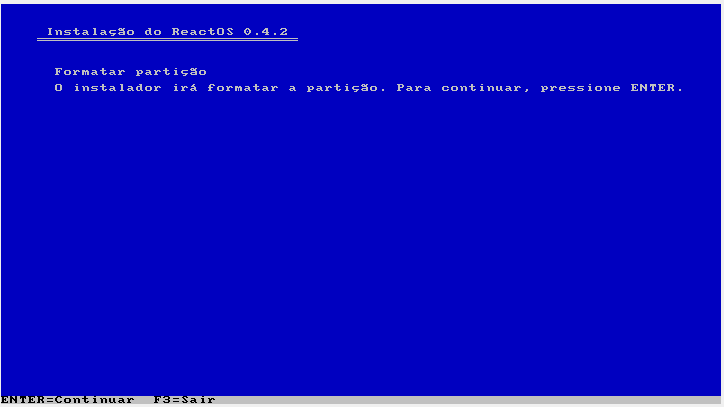09-ReactOS-Instalação-Formatar-Confirmar
