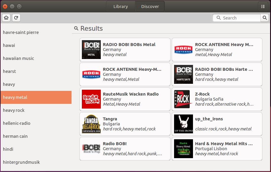 Filtrando estações de rádio por gênero musical no gradio - Linux Ubuntu