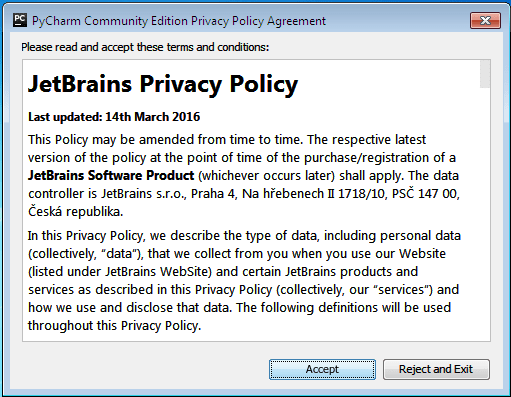 Termos de Privacidade da JetBrains