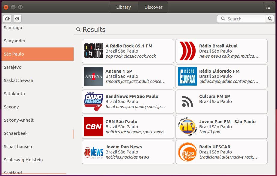 Filtrando estações de rádio por estado no gradio - Linux Ubuntu
