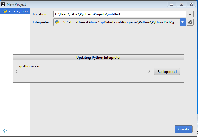Interpretador do Python: Atualizando no PyCharm