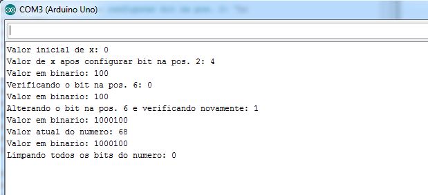 Funções de manipulação de bits no Arduino