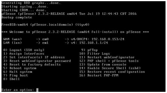 Configuração de rede no firewall pfSense baseado em FreeBSD