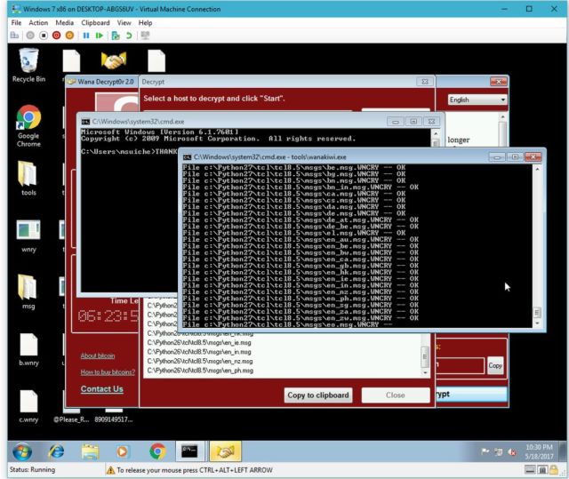 ransomware wannacry - ferramenta wanakiwi