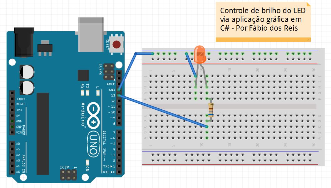 Controle de brilho de LED no Arduino com C#