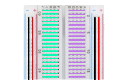 Organização interna de uma matriz de contatos - breadboard