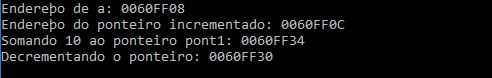Aritmética de ponteiros em linguagem C
