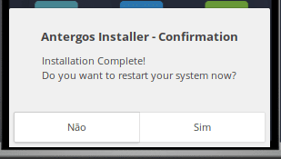Instalação do Linux Antergos finalizada