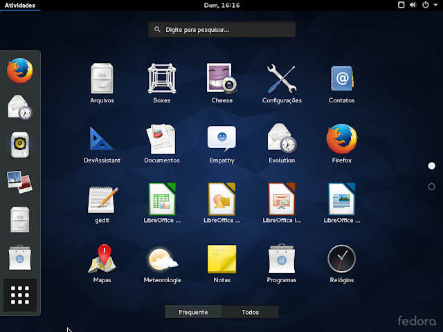 Interface Gráfica GNOME na distribuição Linux Fedora (imagem: Fábio dos Reis)
