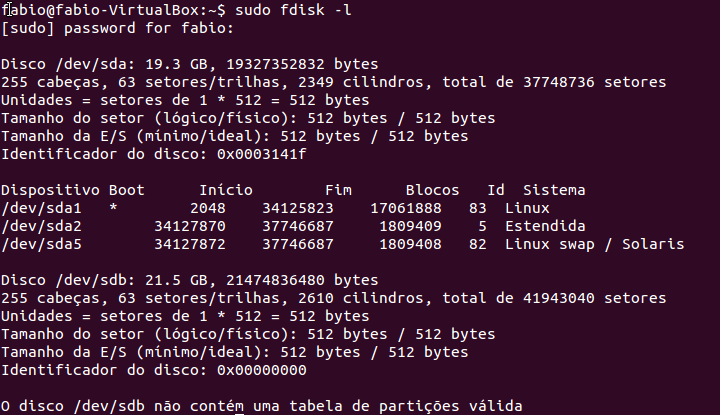 Particionamento de discos no Linux com utilitário fdisk