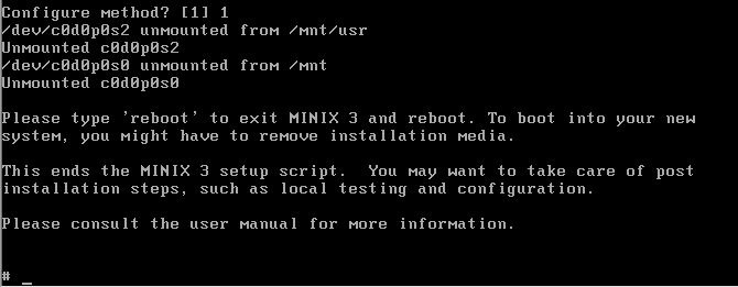 Comment installer le système d'exploitation MInix 3.3