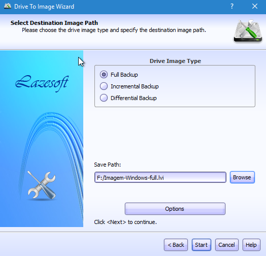 Criar imagem de disco com Lazesoft Disk Image & Clone