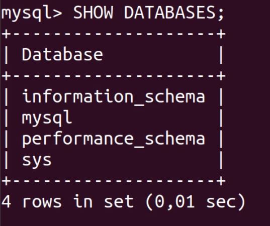 MySQL SHOW DATABASES