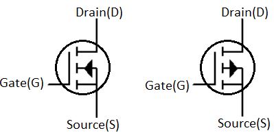 Símbolos de transistores MOSFET.