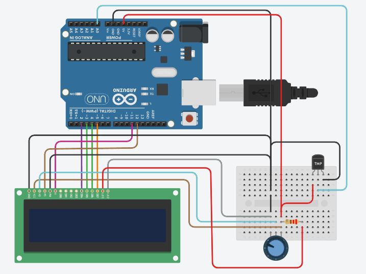 Medir temperatura com sensor TMP36 e LCD no Arduino