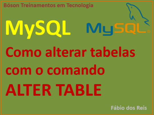 Como alterar tabelas co o comando alter table