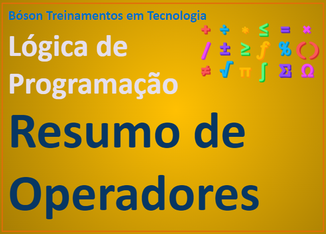 Resumo de operadores em lógica de programação