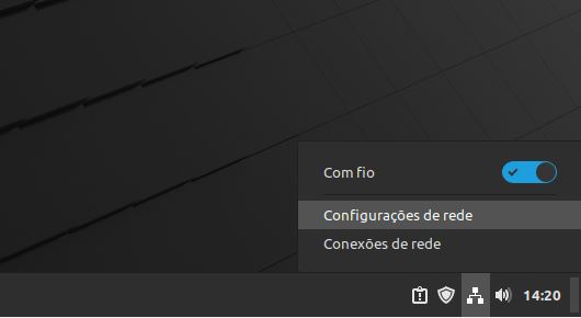 Endereço IP na interface gráfica do Linux