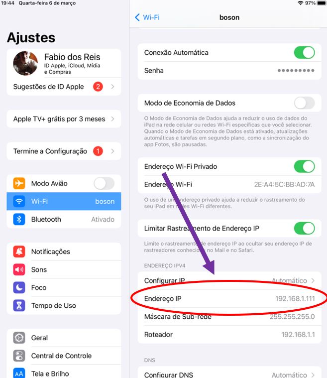 Como descobrir o endereço IP no iOS do iPhone e iPad